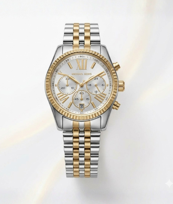 Michael Kors Chronographe – Élégance bicolore or & argent